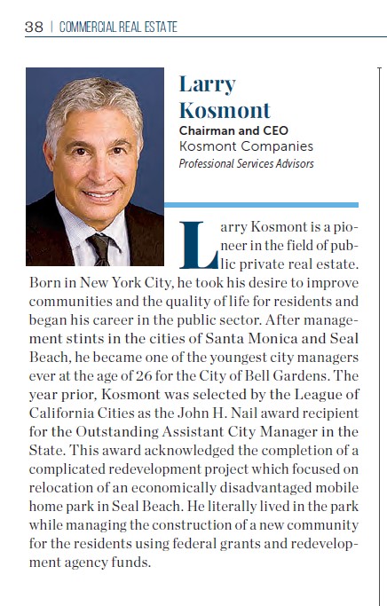 CRE LA TIMES B2B Larry Kosmont Story